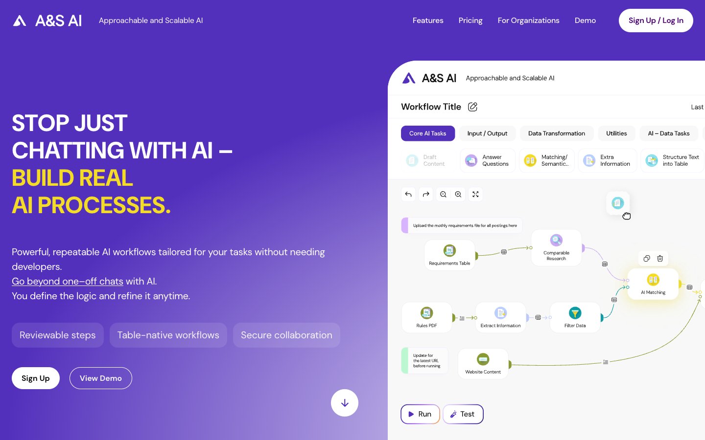 A&S AI landing_page