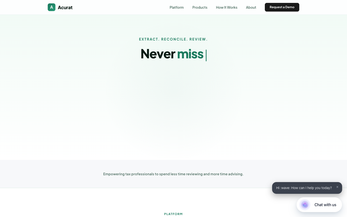Acurat homepage screenshot