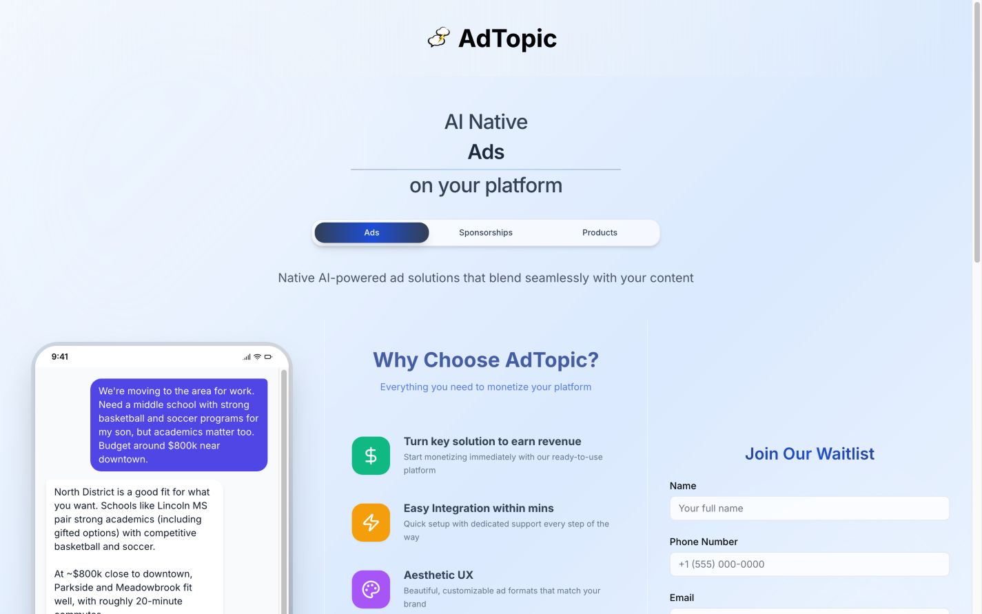 AdTopic 首页截图