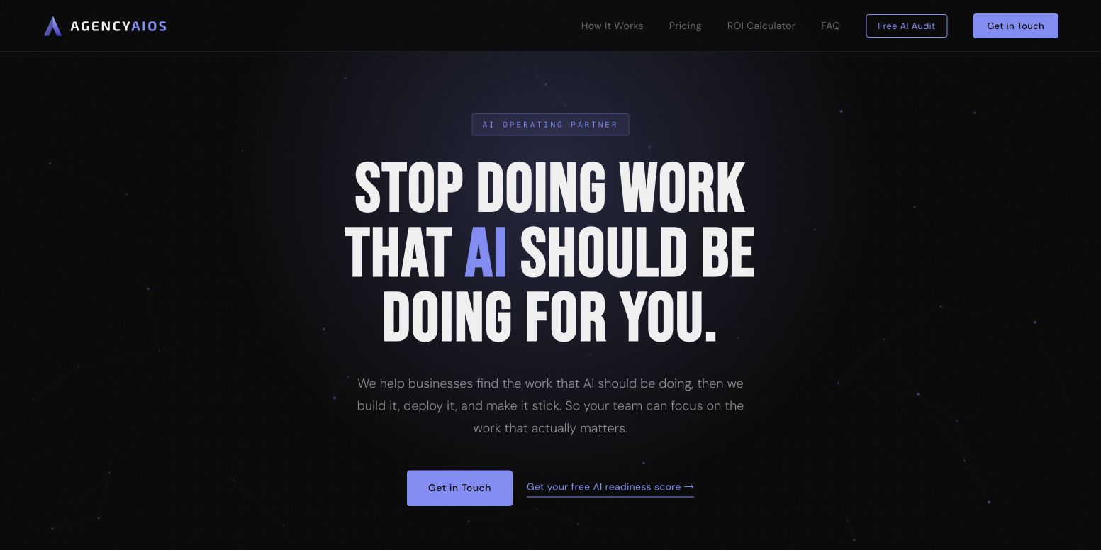 AgencyAIOS homepage screenshot