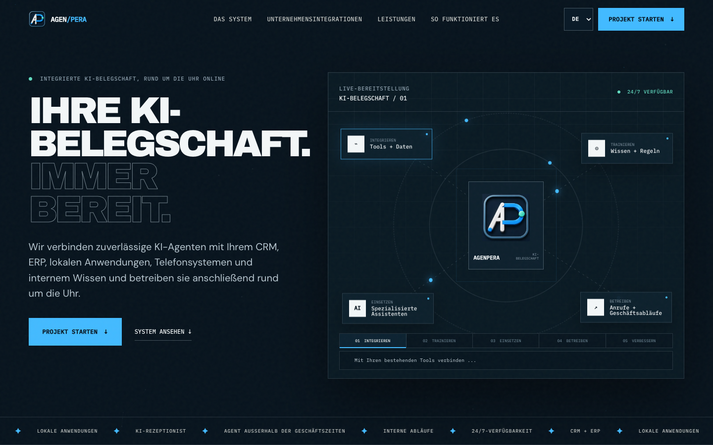 Agenpera homepage screenshot
