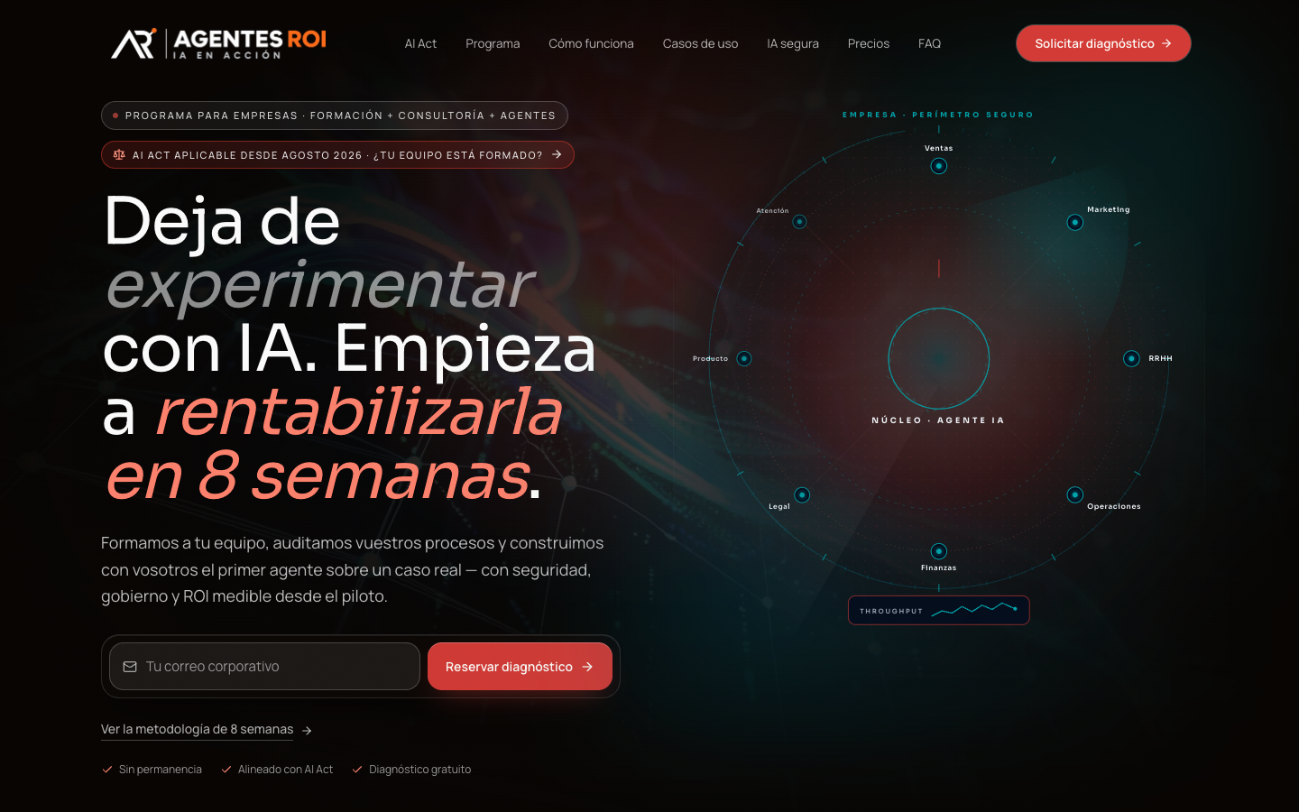 AGENTES ROI homepage screenshot