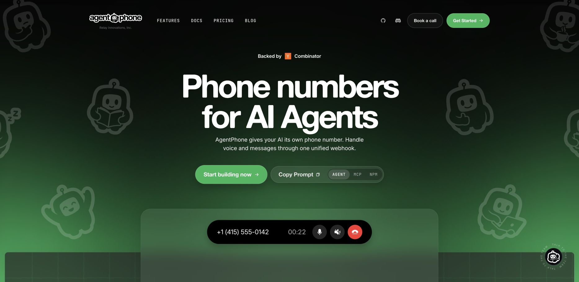 AgentPhone 首页截图