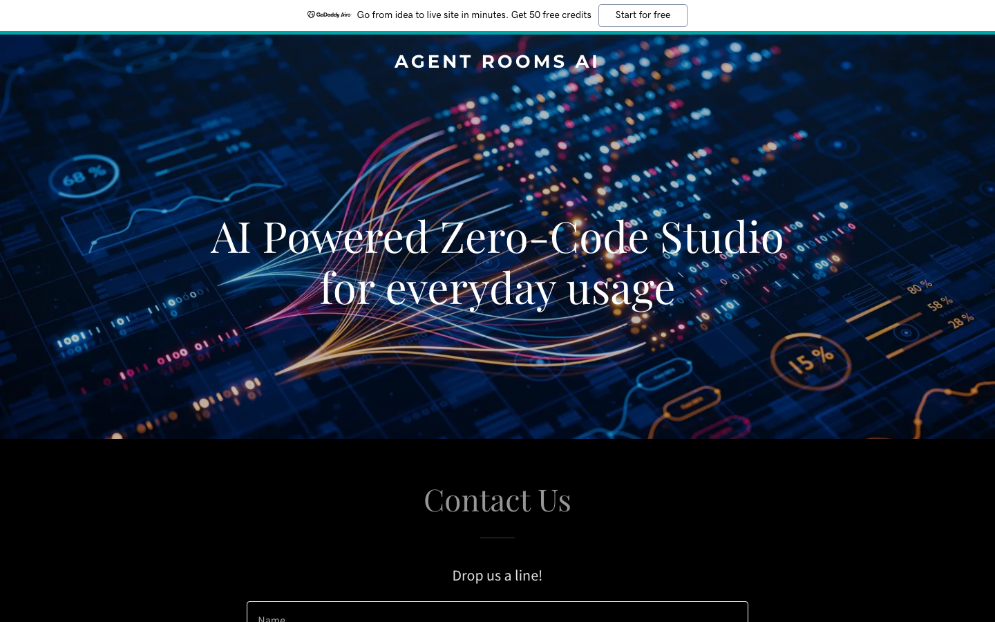 Agent Rooms AI homepage screenshot