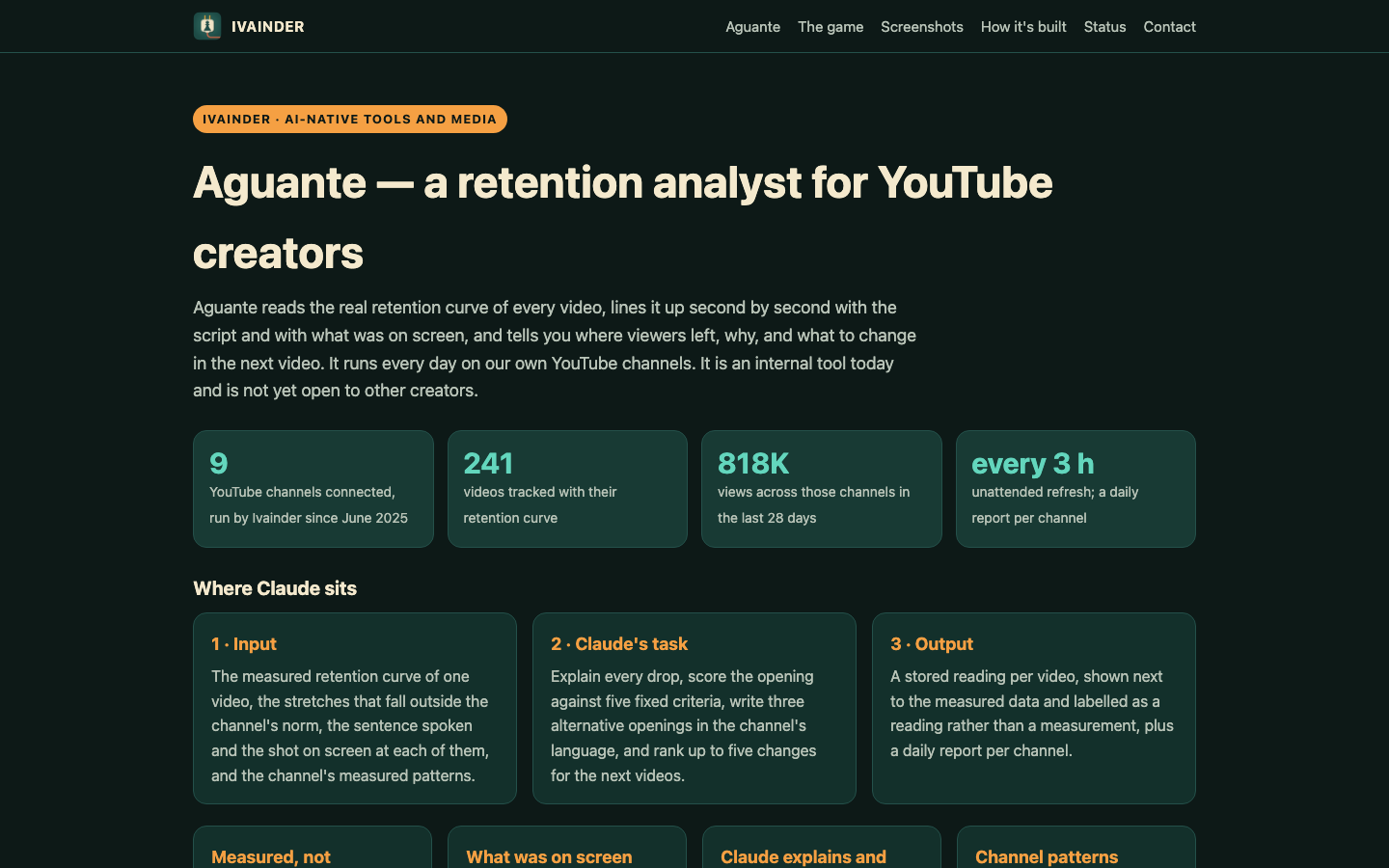 Aguante homepage screenshot