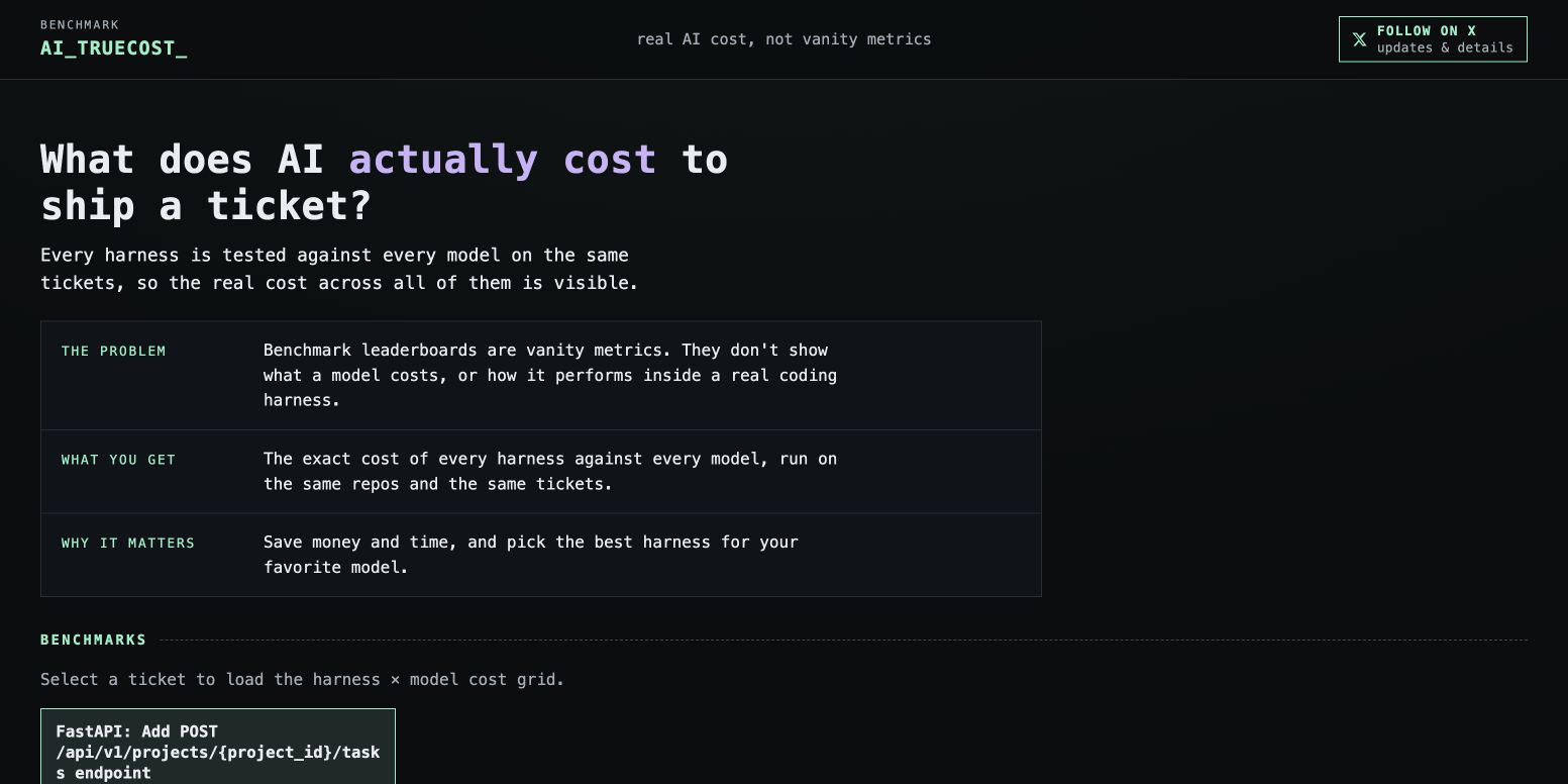 AI TrueCost homepage screenshot