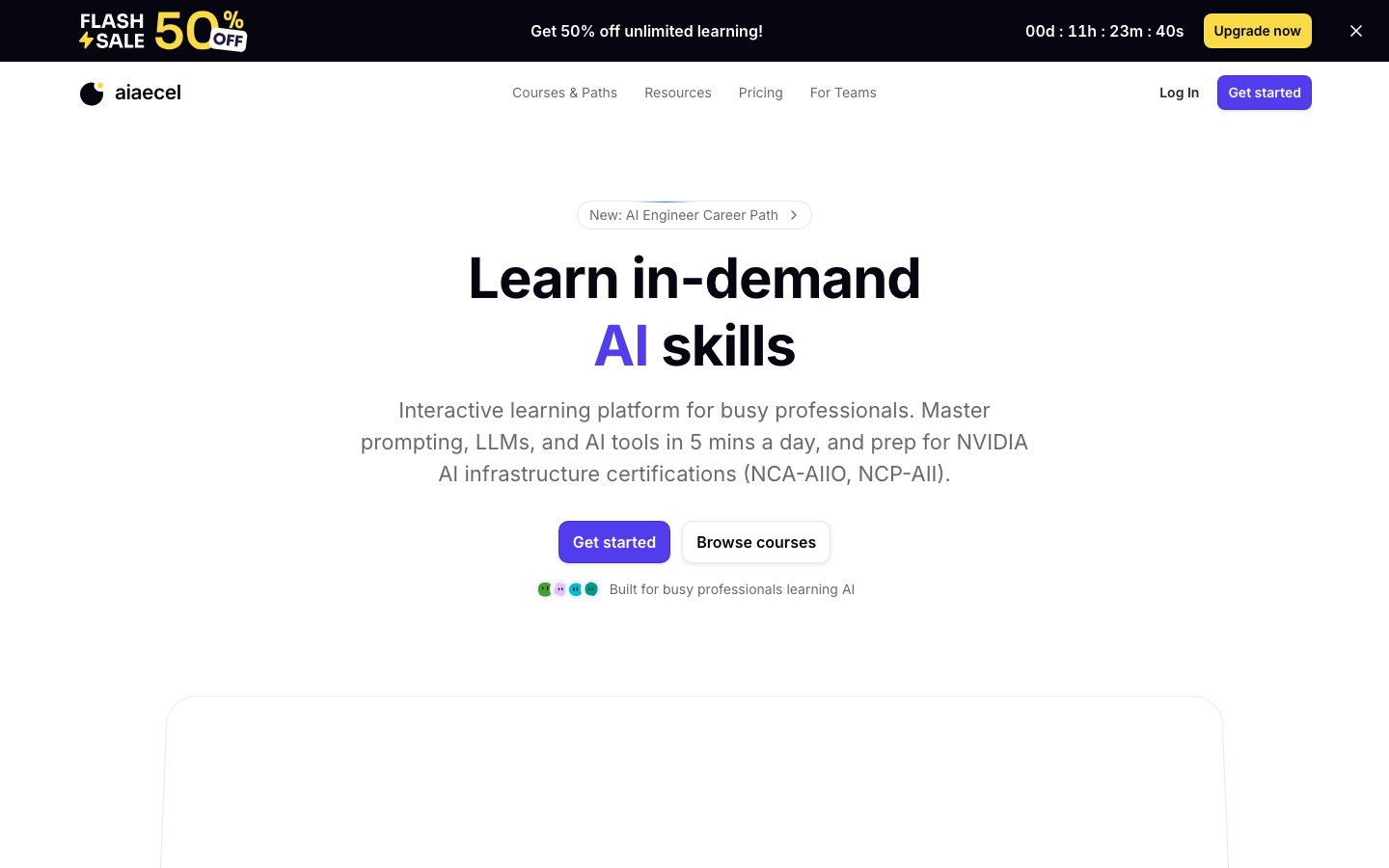 Aiaecel homepage screenshot