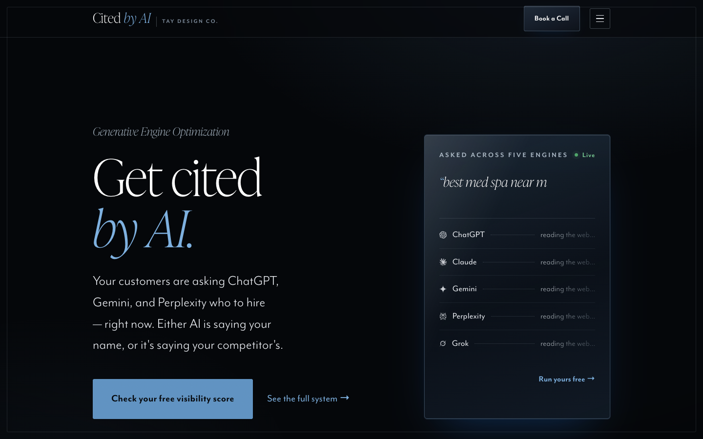 Cited by AI homepage screenshot