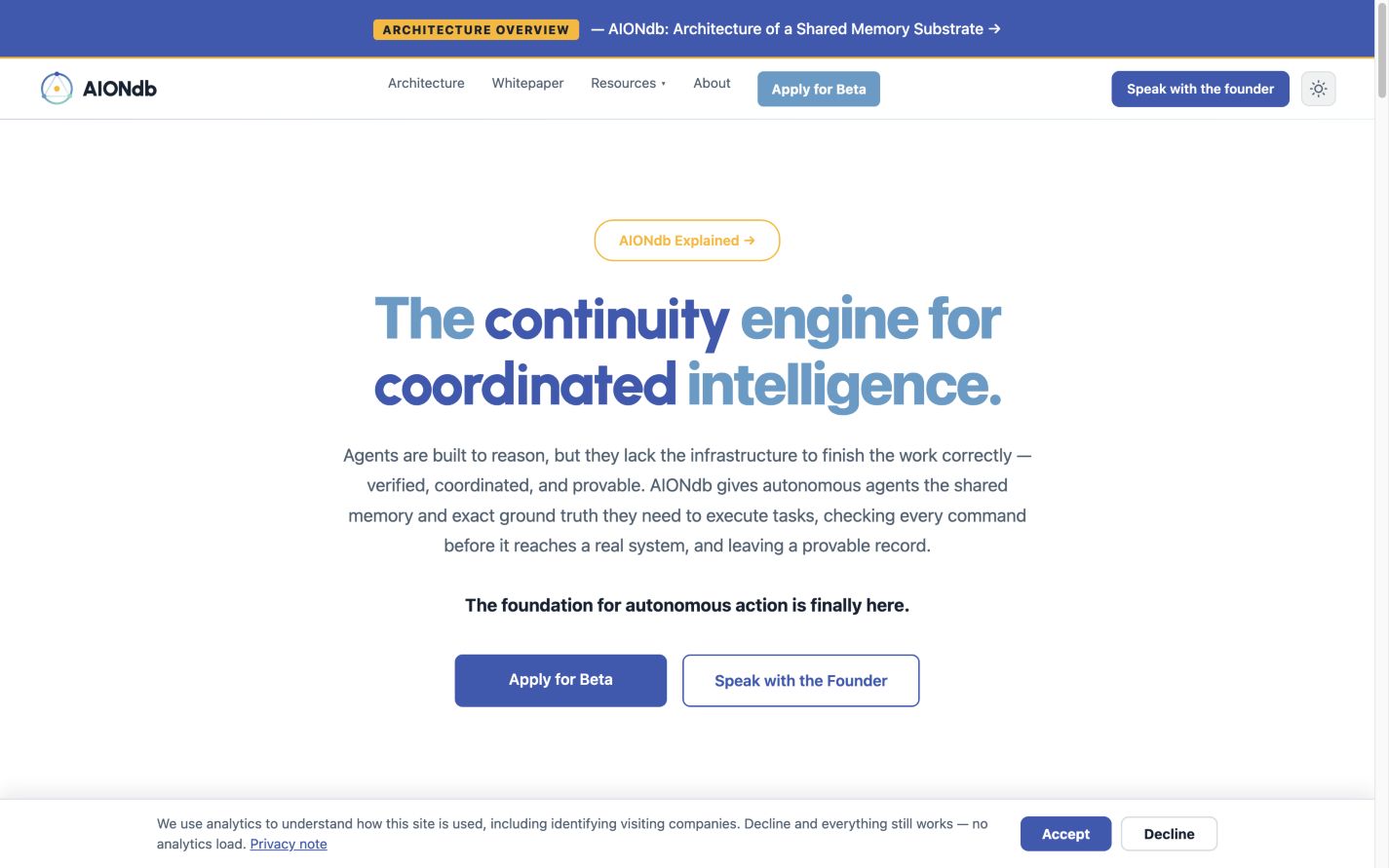 AIONdb 首页截图