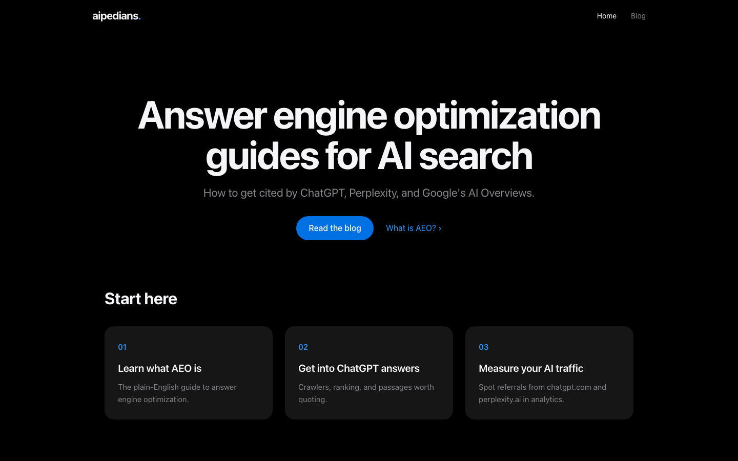aipedians homepage screenshot