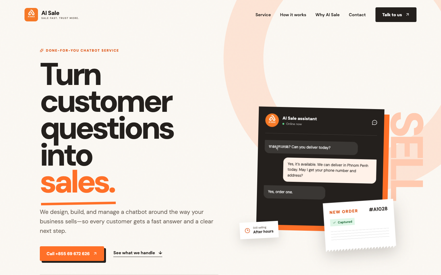 AI Sale homepage screenshot