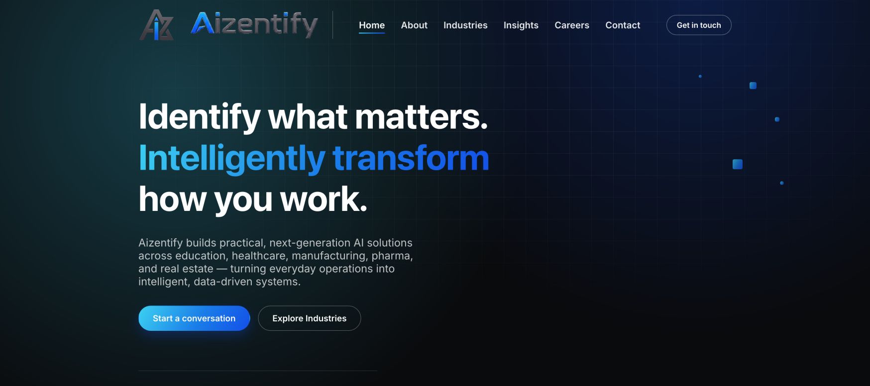 Aizentify landing_page