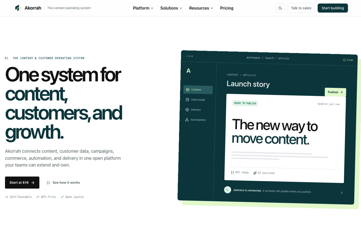 Akorrah homepage screenshot