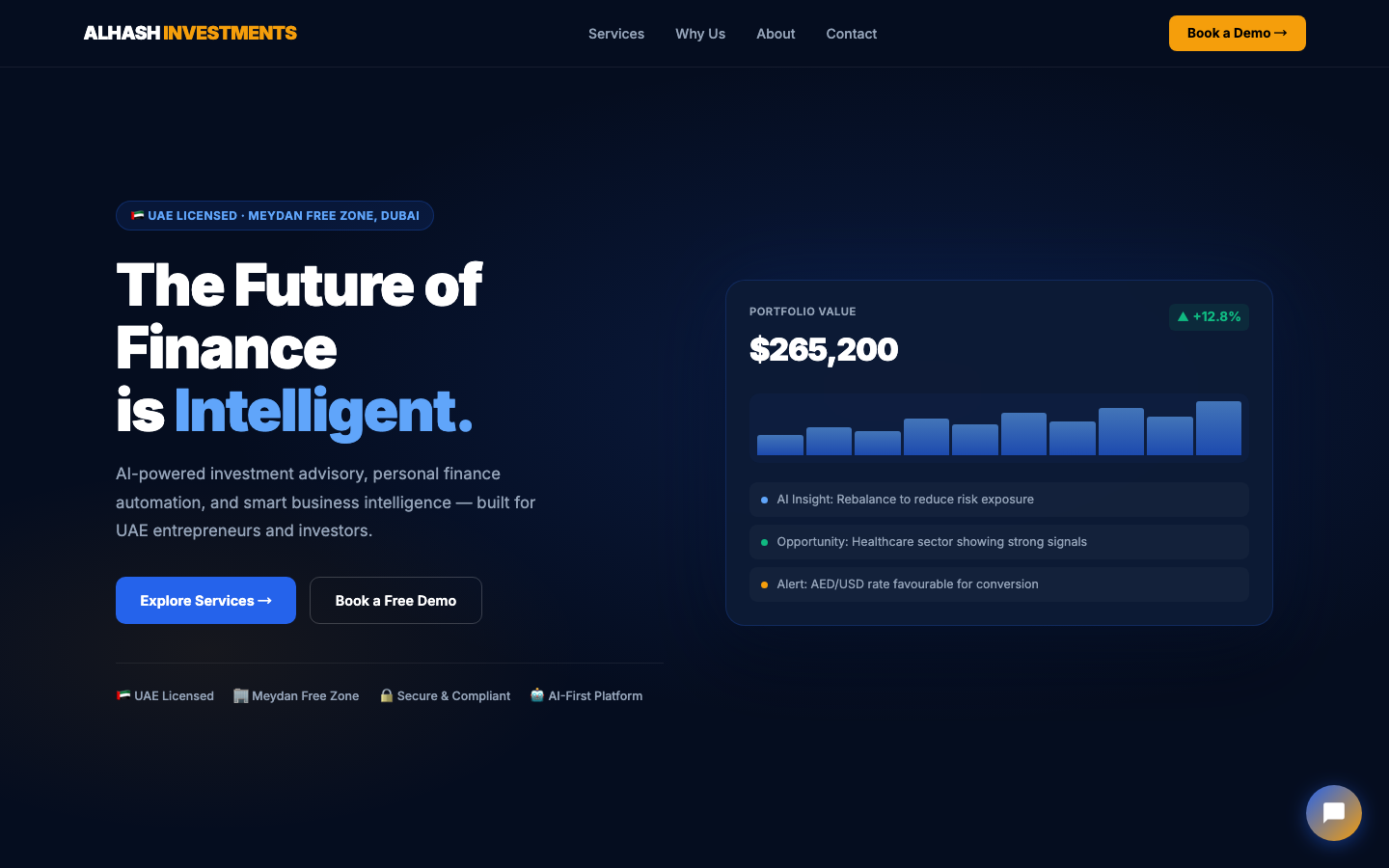 Alhash Investments 首页截图
