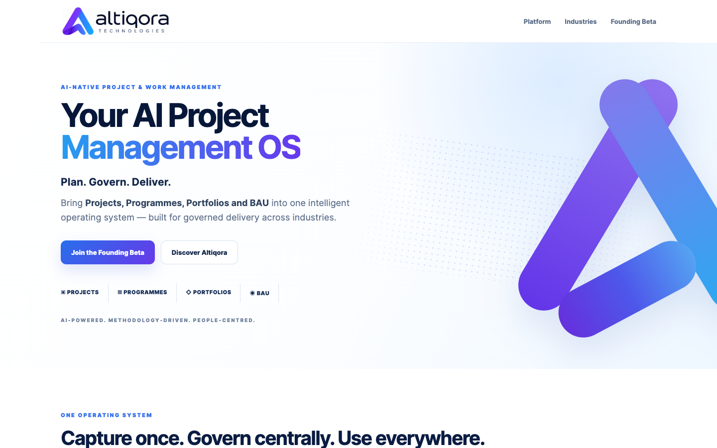 Altiqora homepage screenshot