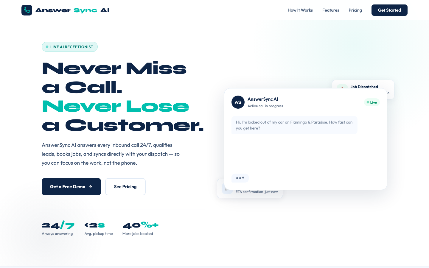 AnswerSync AI homepage screenshot