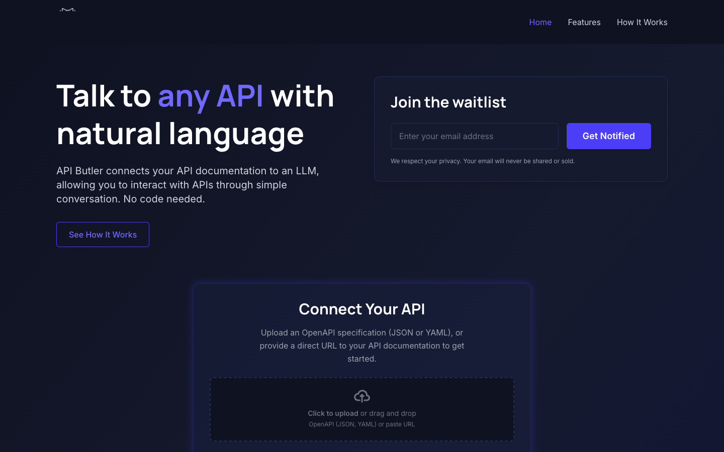 API Butler homepage screenshot