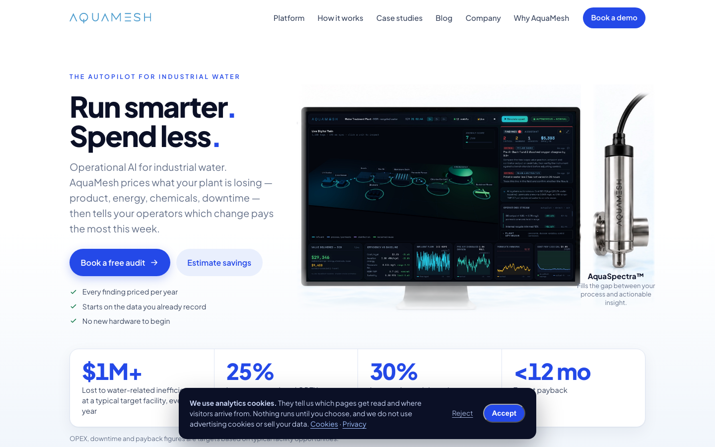 AquaMesh homepage screenshot
