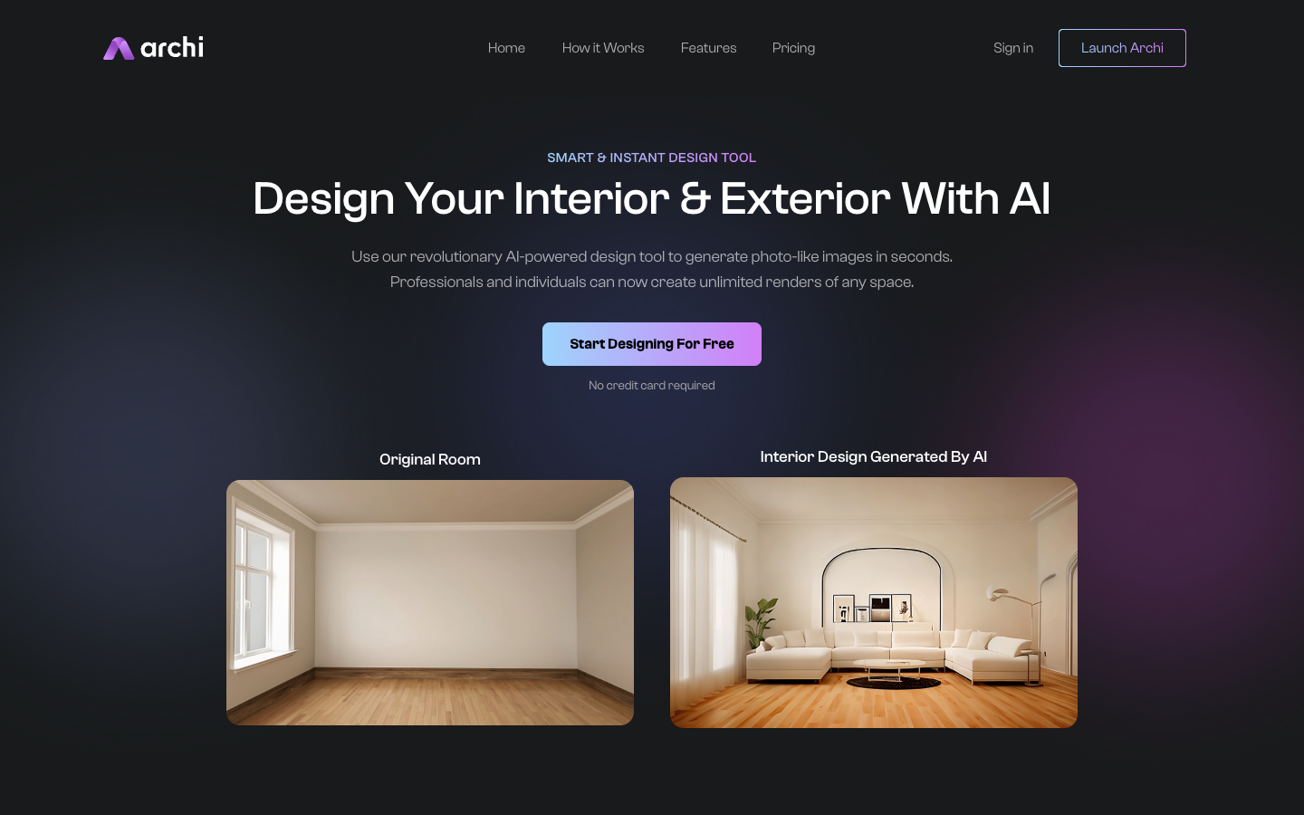 AI Interior & Exterior Designer landing_page