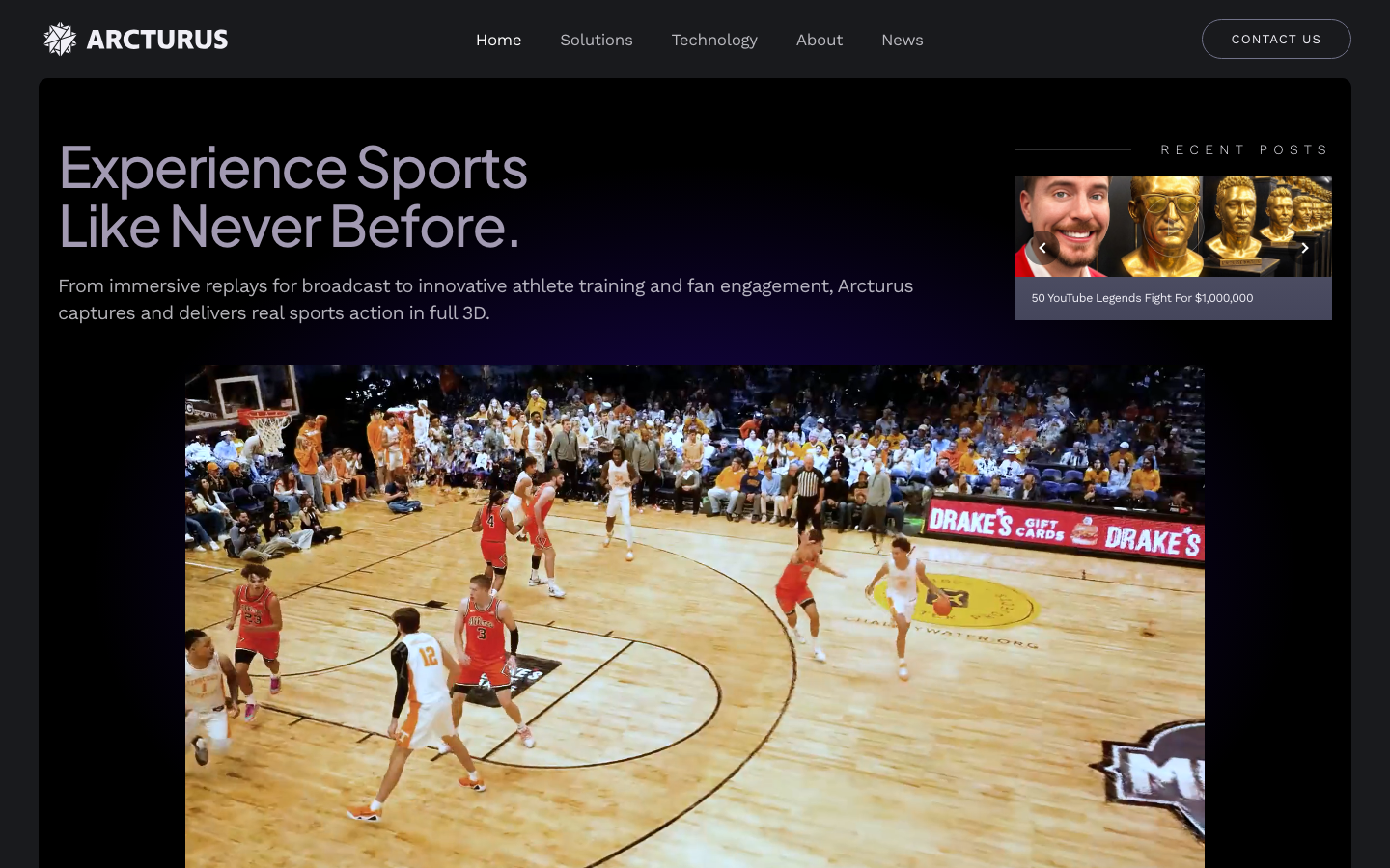 Arcturus homepage screenshot