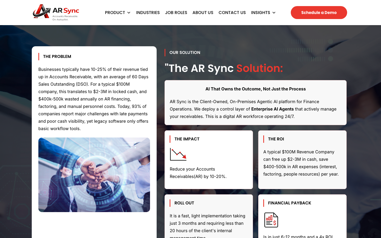 AR Sync homepage screenshot