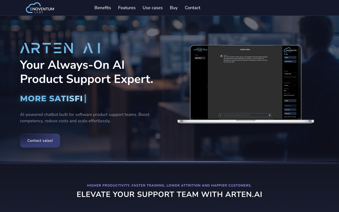 Arten homepage screenshot