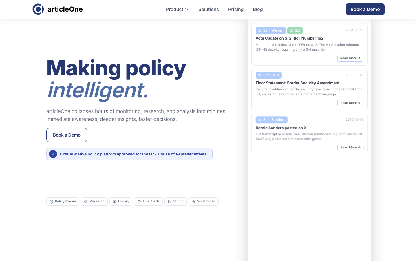 articleOne 首页截图
