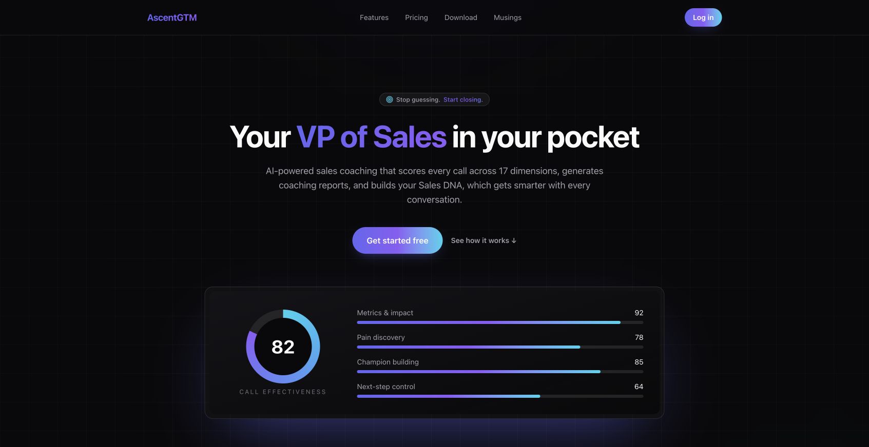 AscentGTM 首页截图