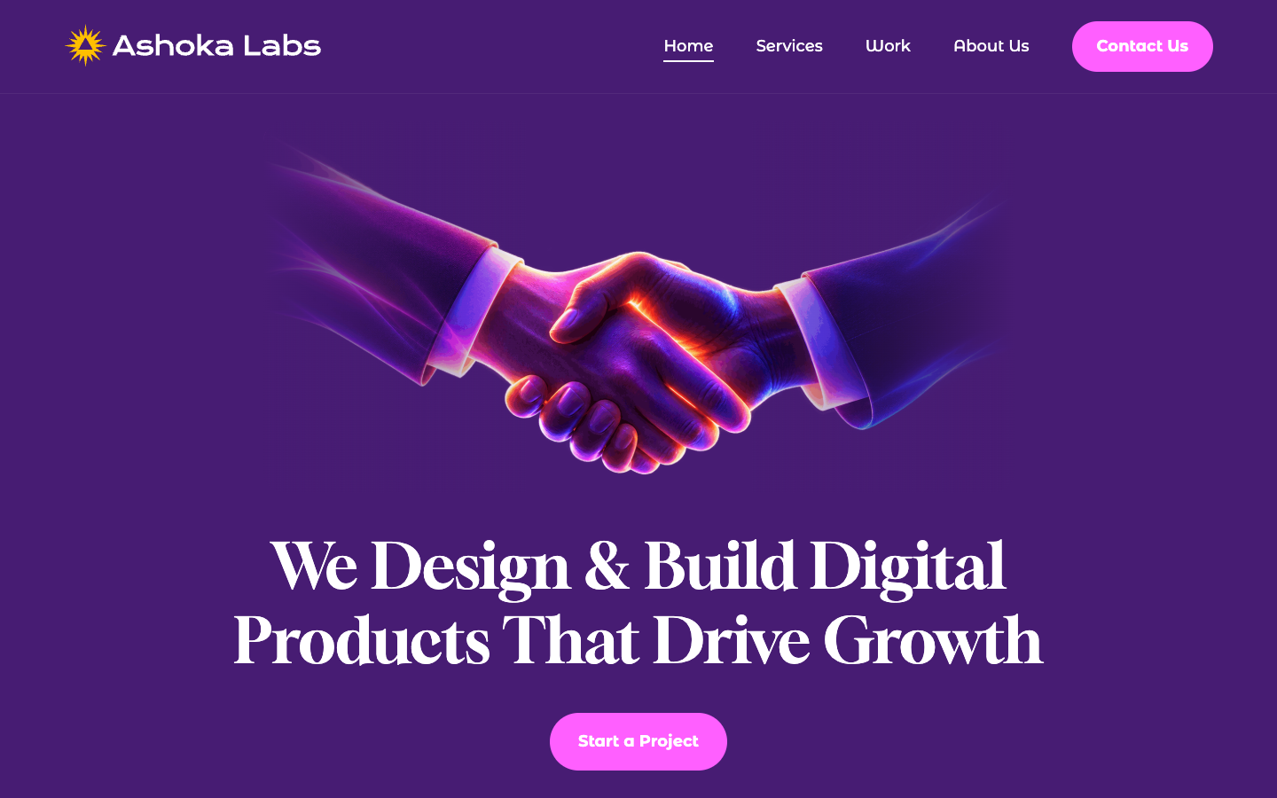 Ashoka Labs homepage screenshot