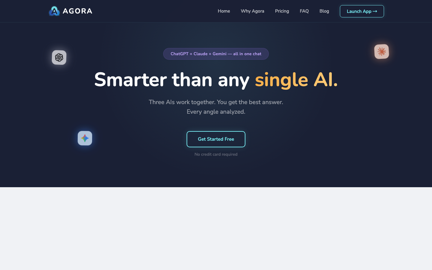 Agora homepage screenshot