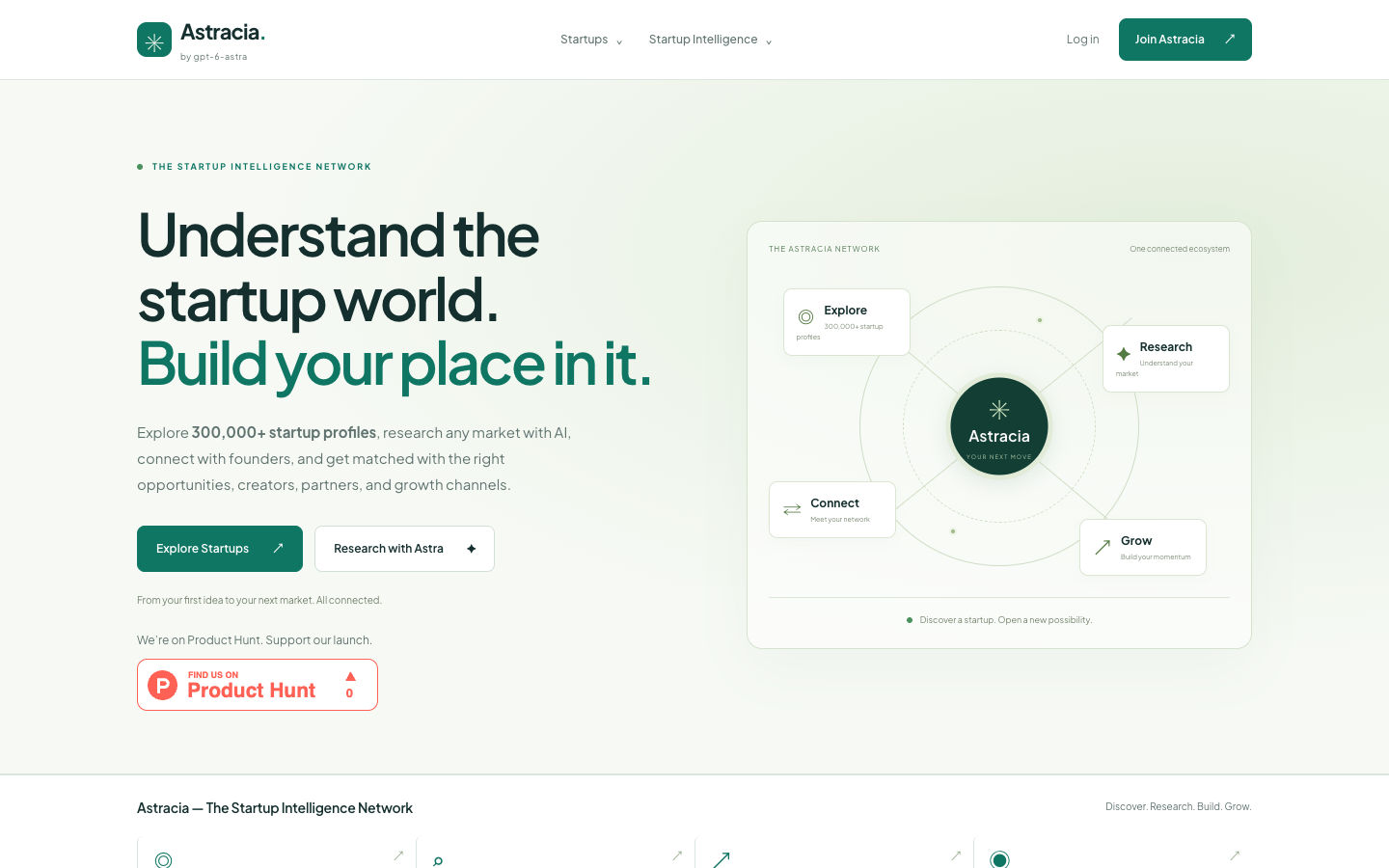 Astracia homepage screenshot
