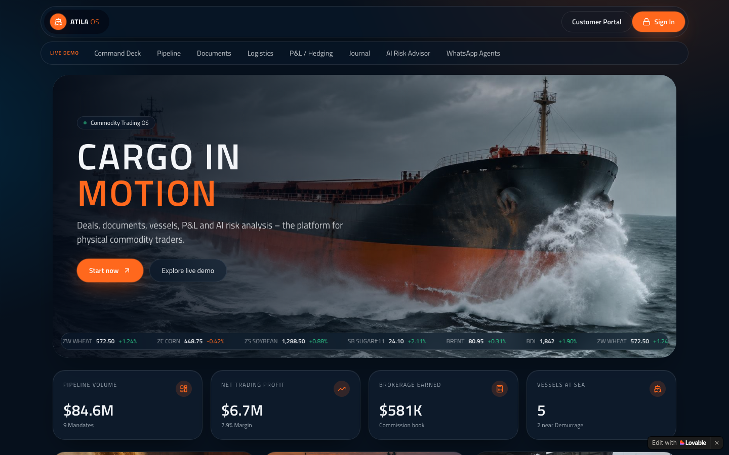 Atila OS homepage screenshot
