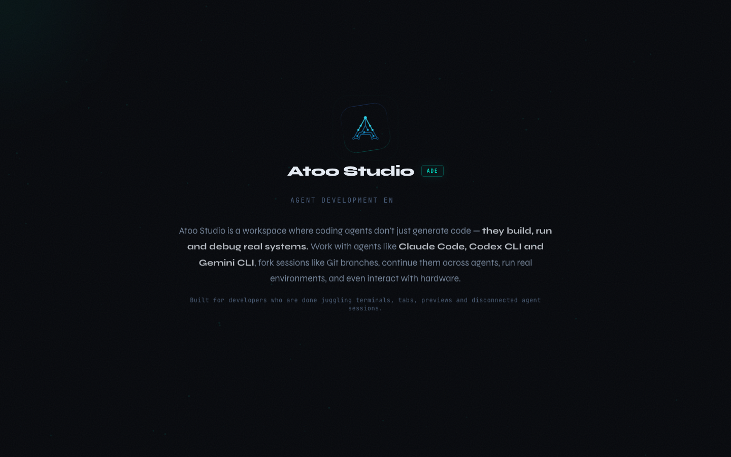 Atoo Studio ADE homepage screenshot