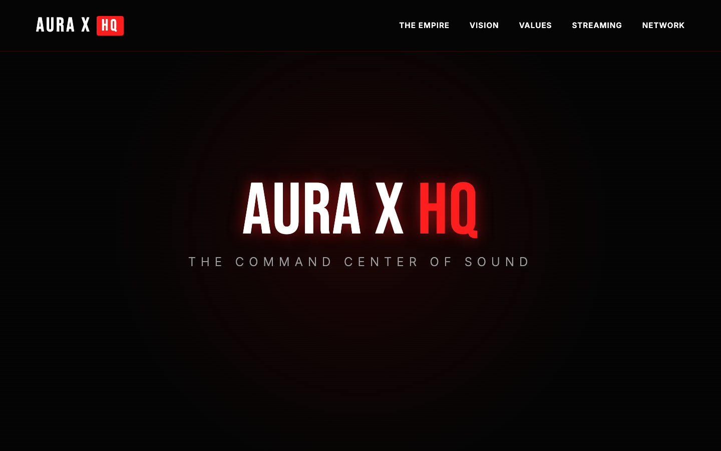 Aura X HQ 首页截图