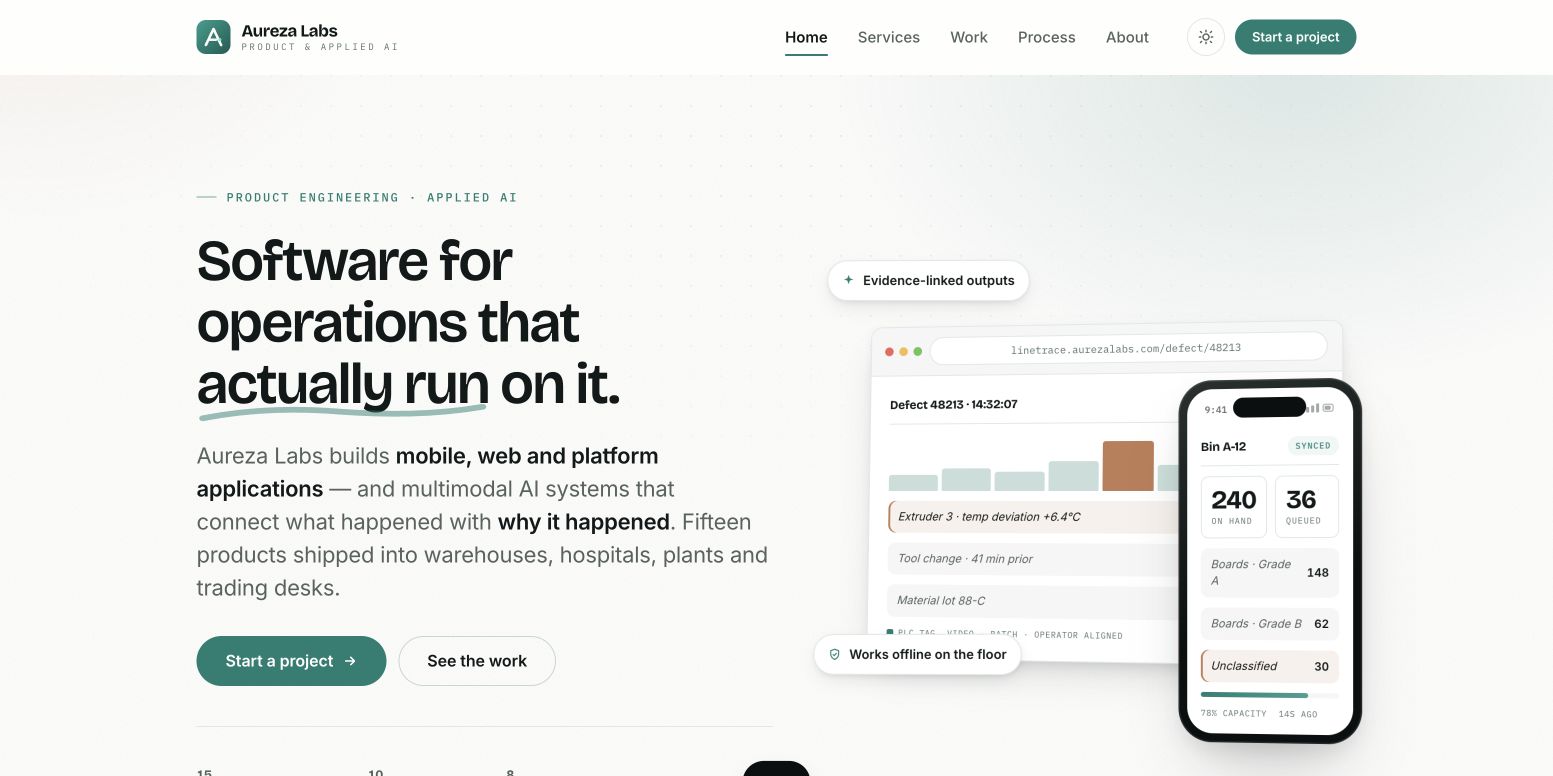 Aureza Labs landing_page