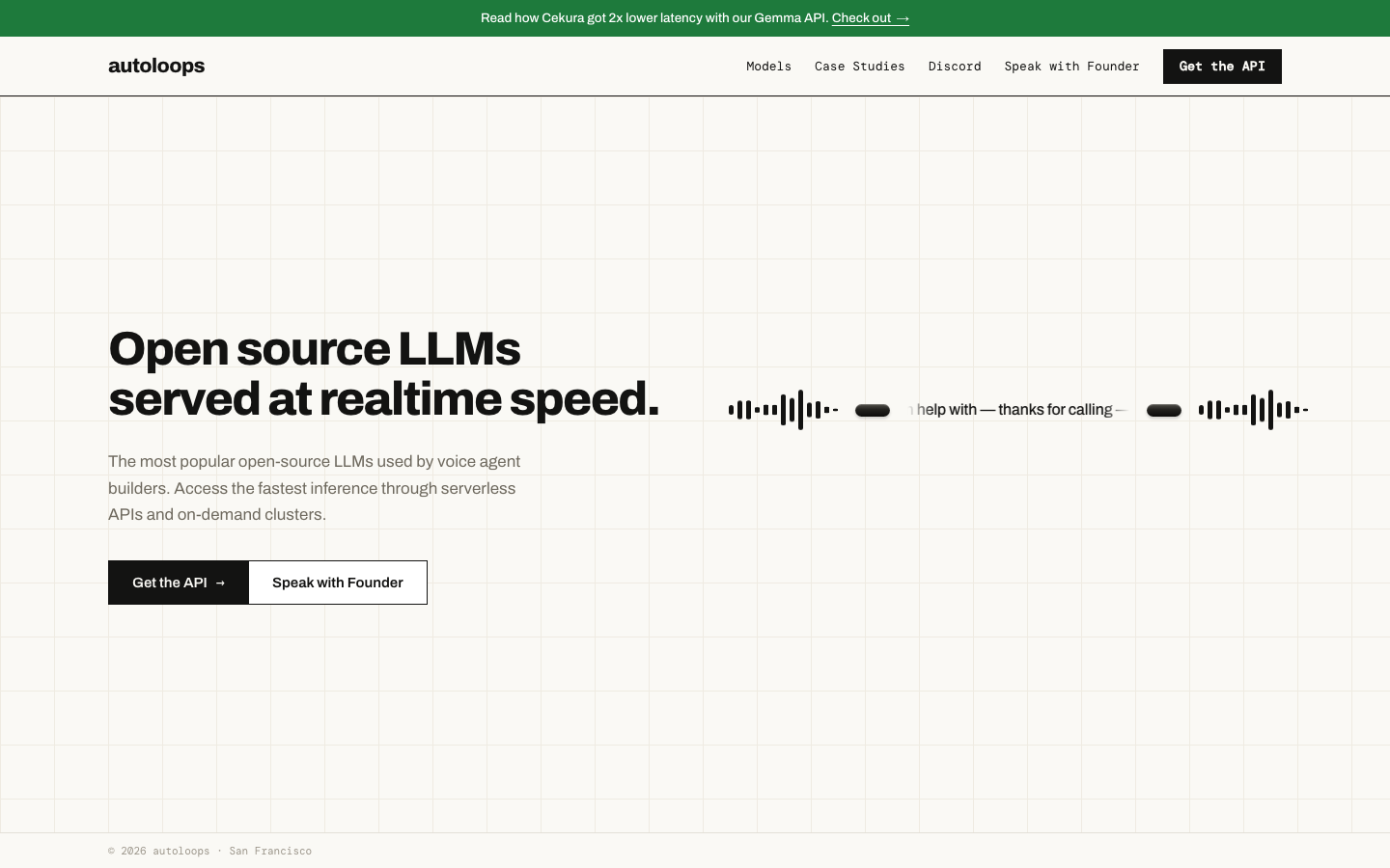 Autoloops homepage screenshot