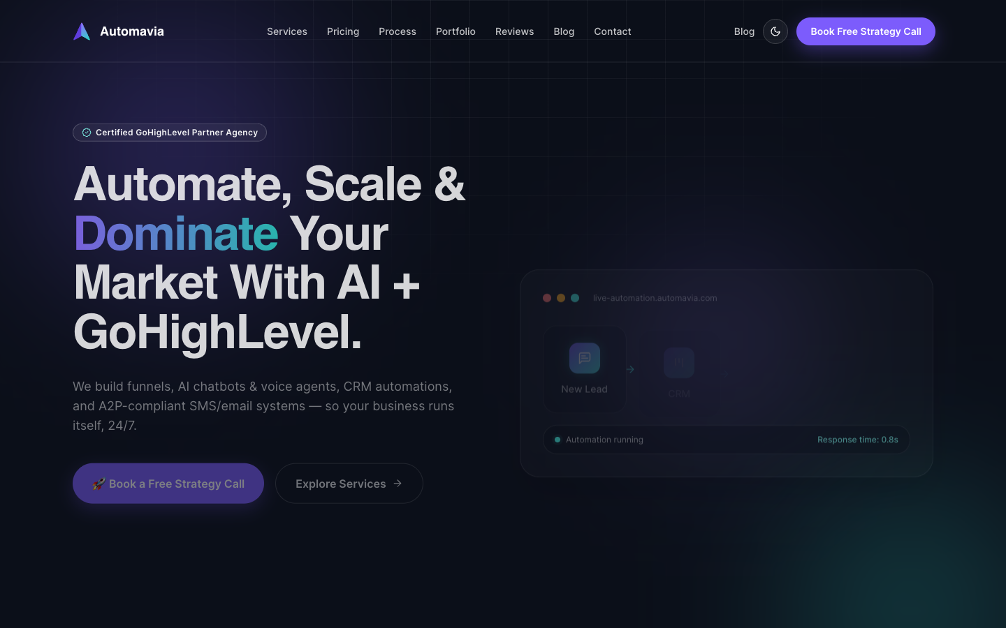 Automavia homepage screenshot
