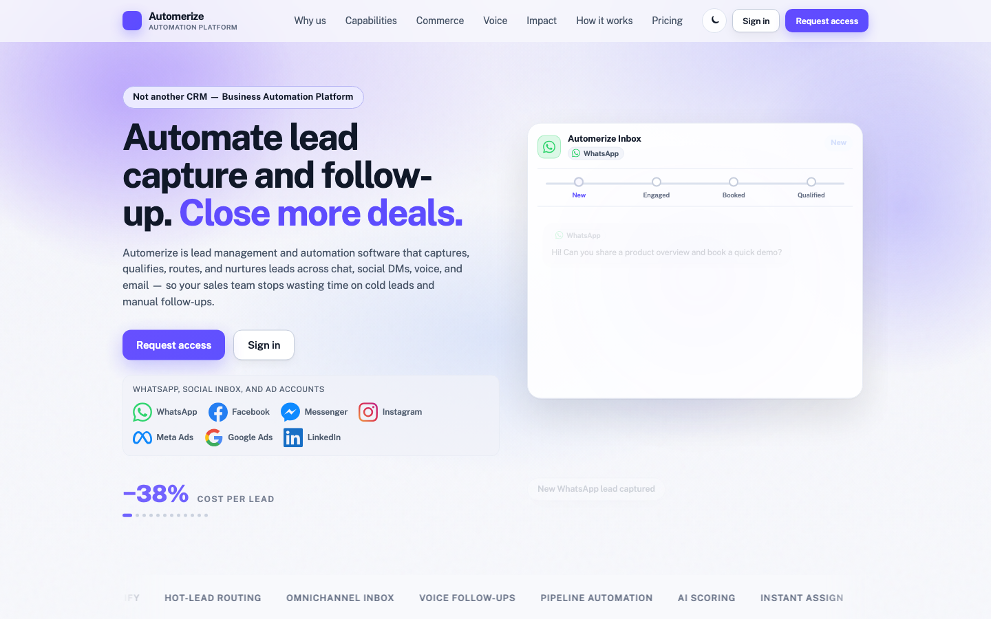 Automerize homepage screenshot