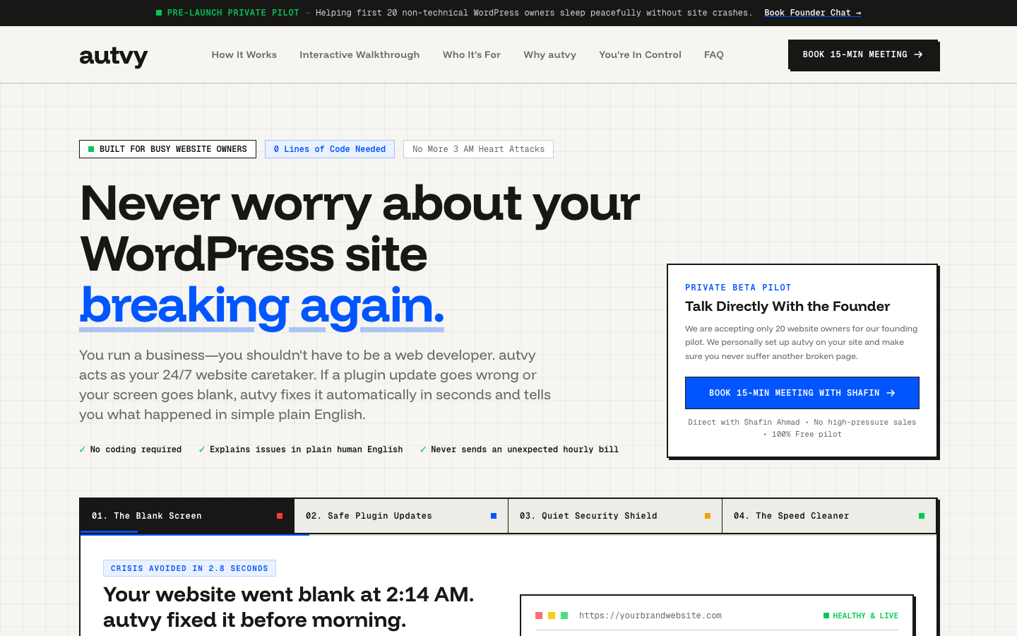 autvy homepage screenshot