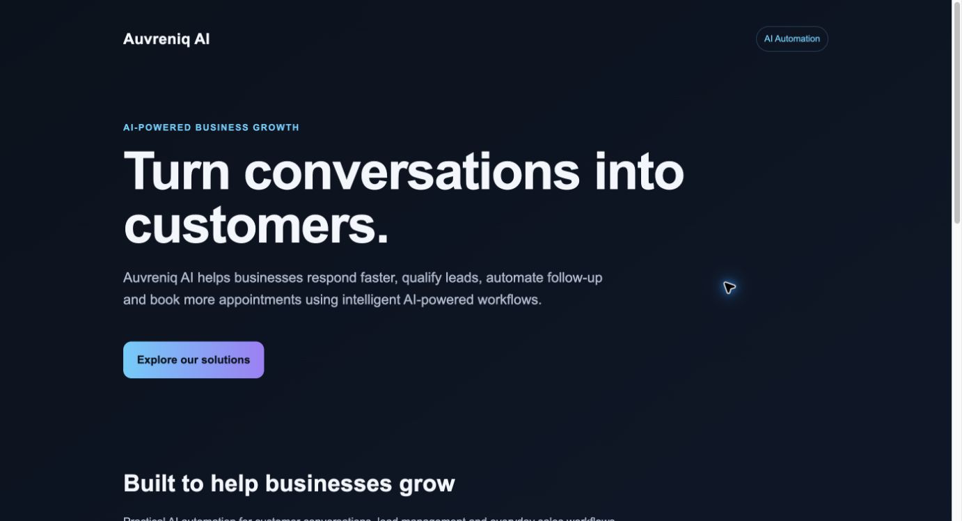 Auvreniq AI 首页截图