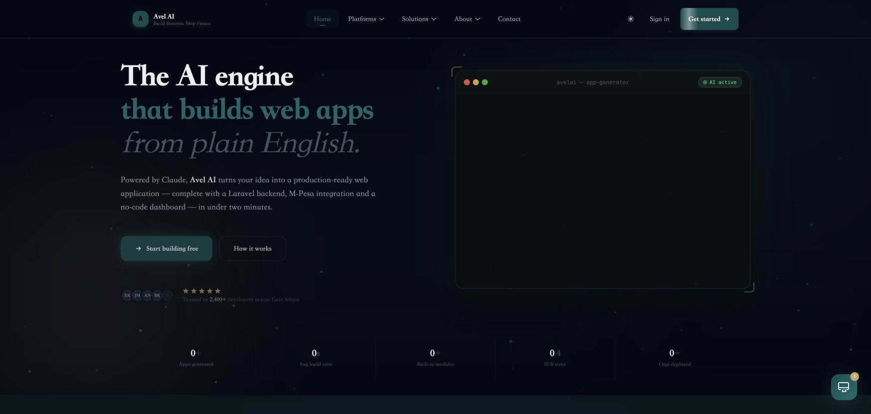 Avel AI landing_page