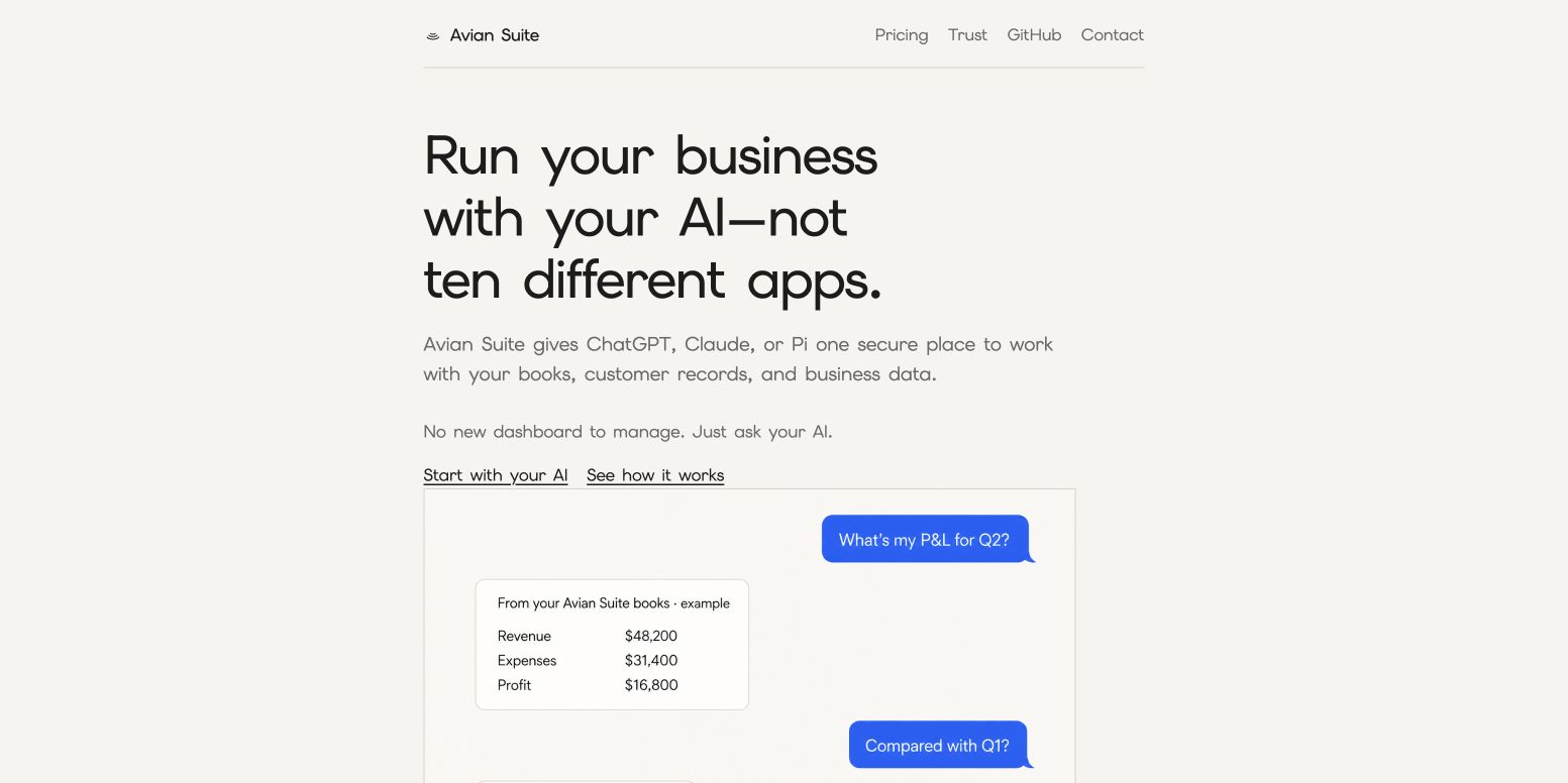 Avian Suite 首页截图