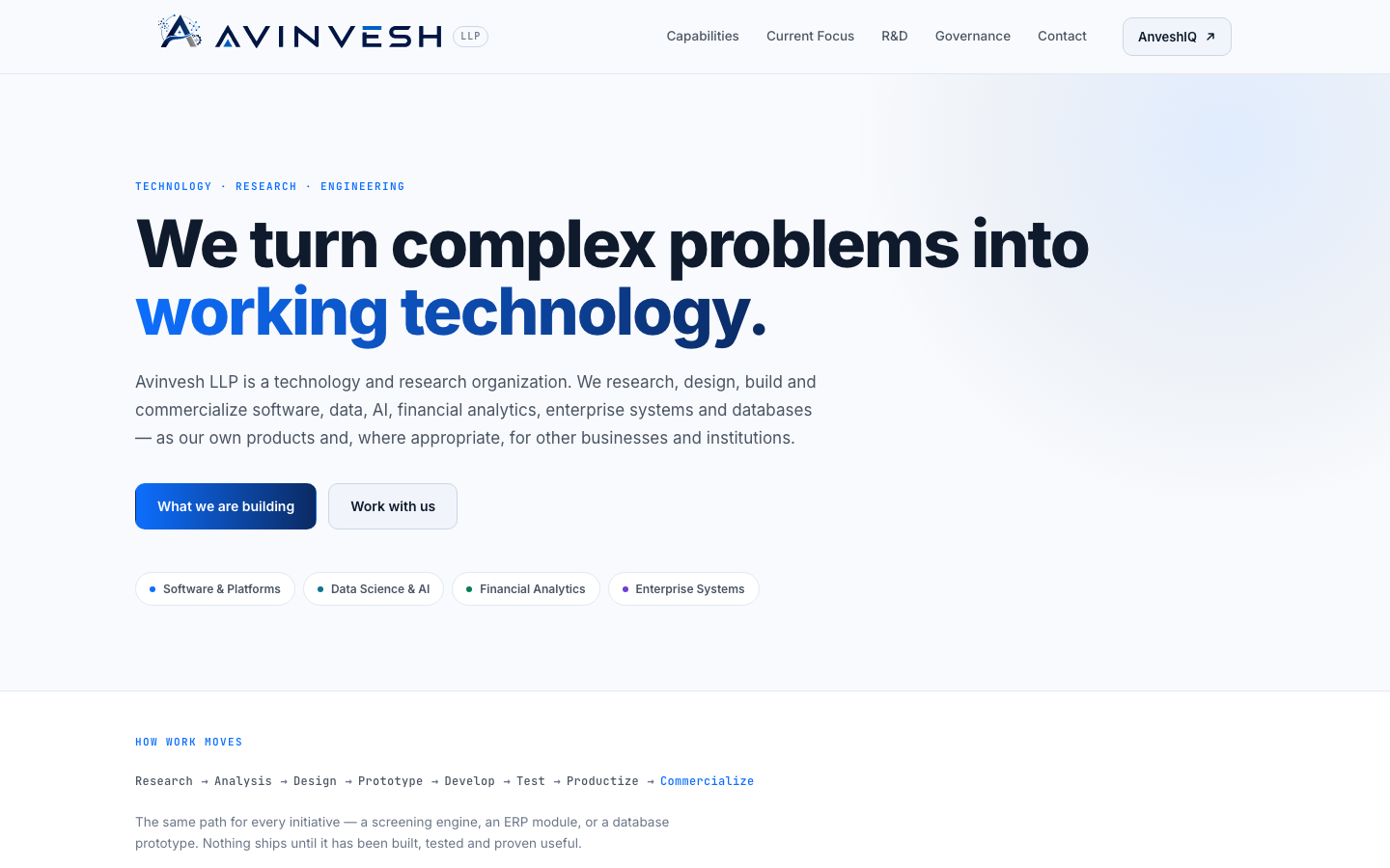 Avinvesh 首页截图