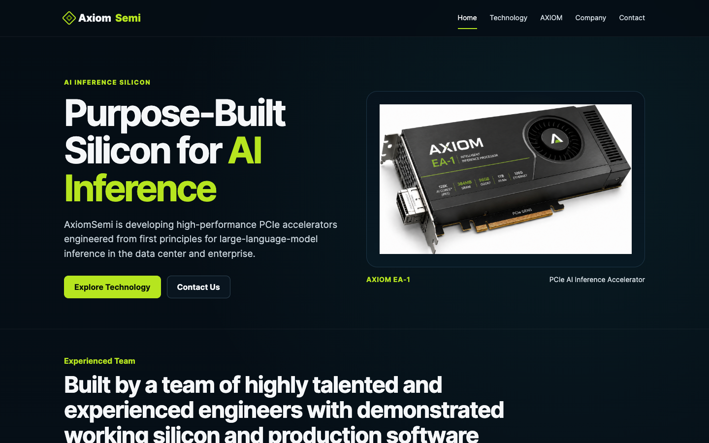 AxiomSemi homepage screenshot