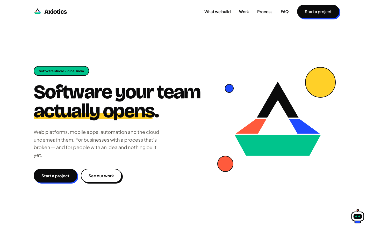 Axiotics homepage screenshot