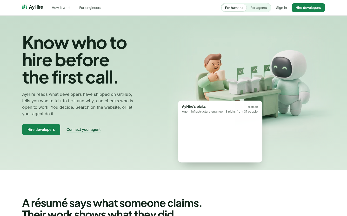 AyHire homepage screenshot
