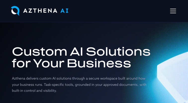 Azthena homepage screenshot