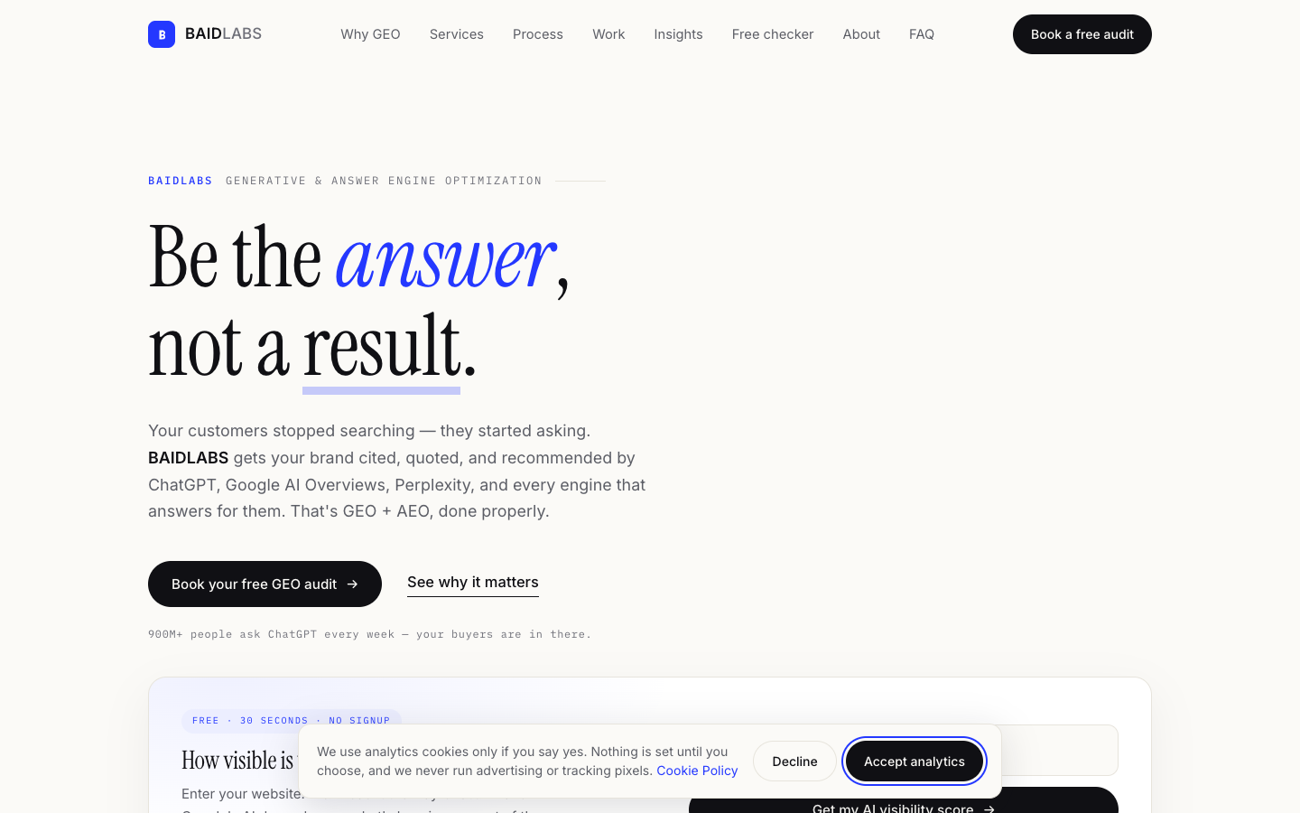 BAIDLABS homepage screenshot