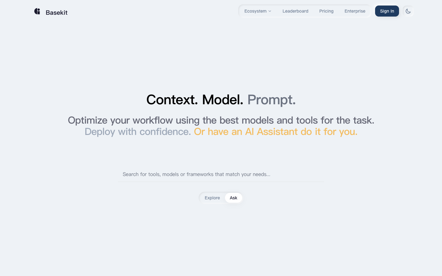 Basekit homepage screenshot