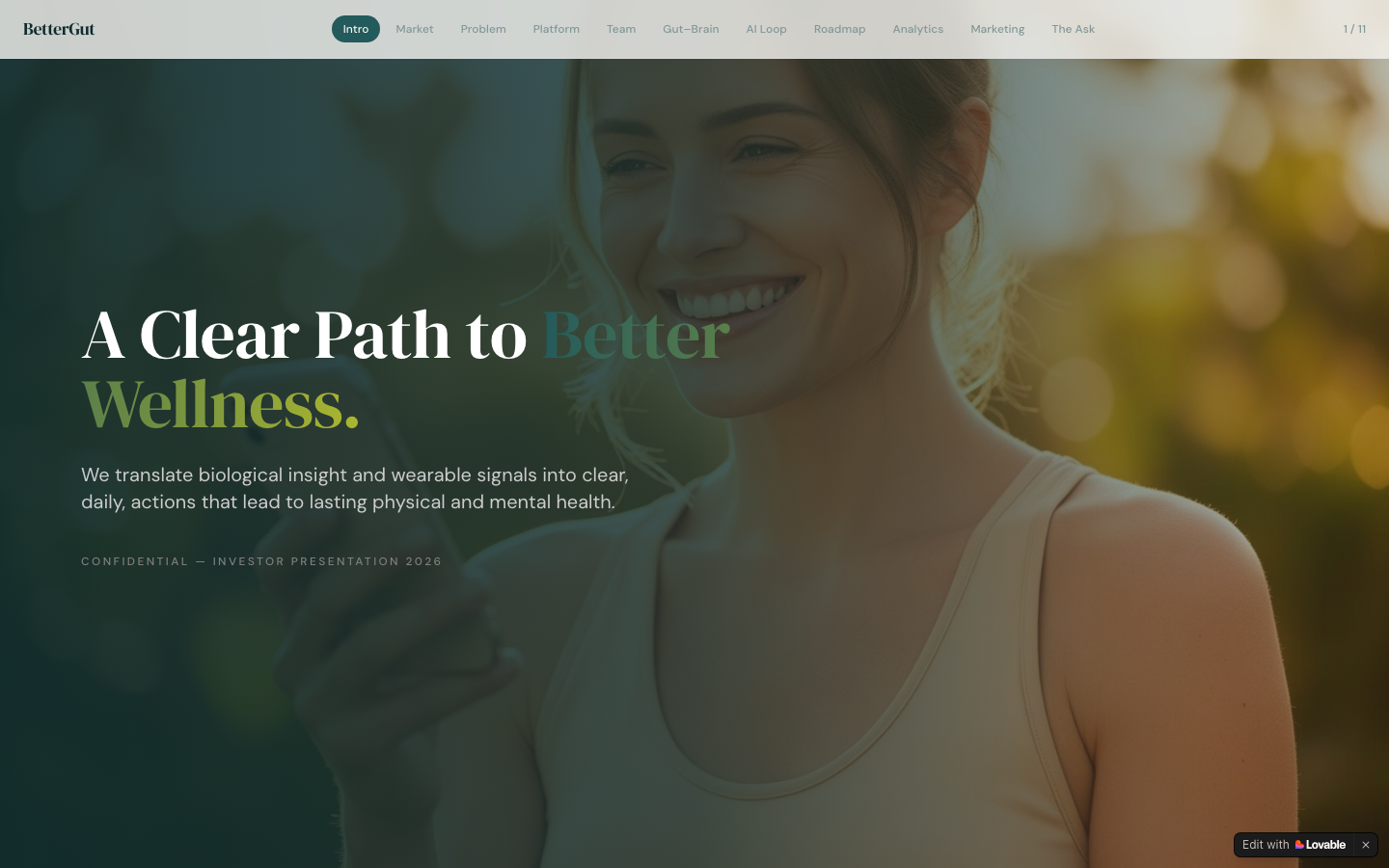 BetterGut homepage screenshot